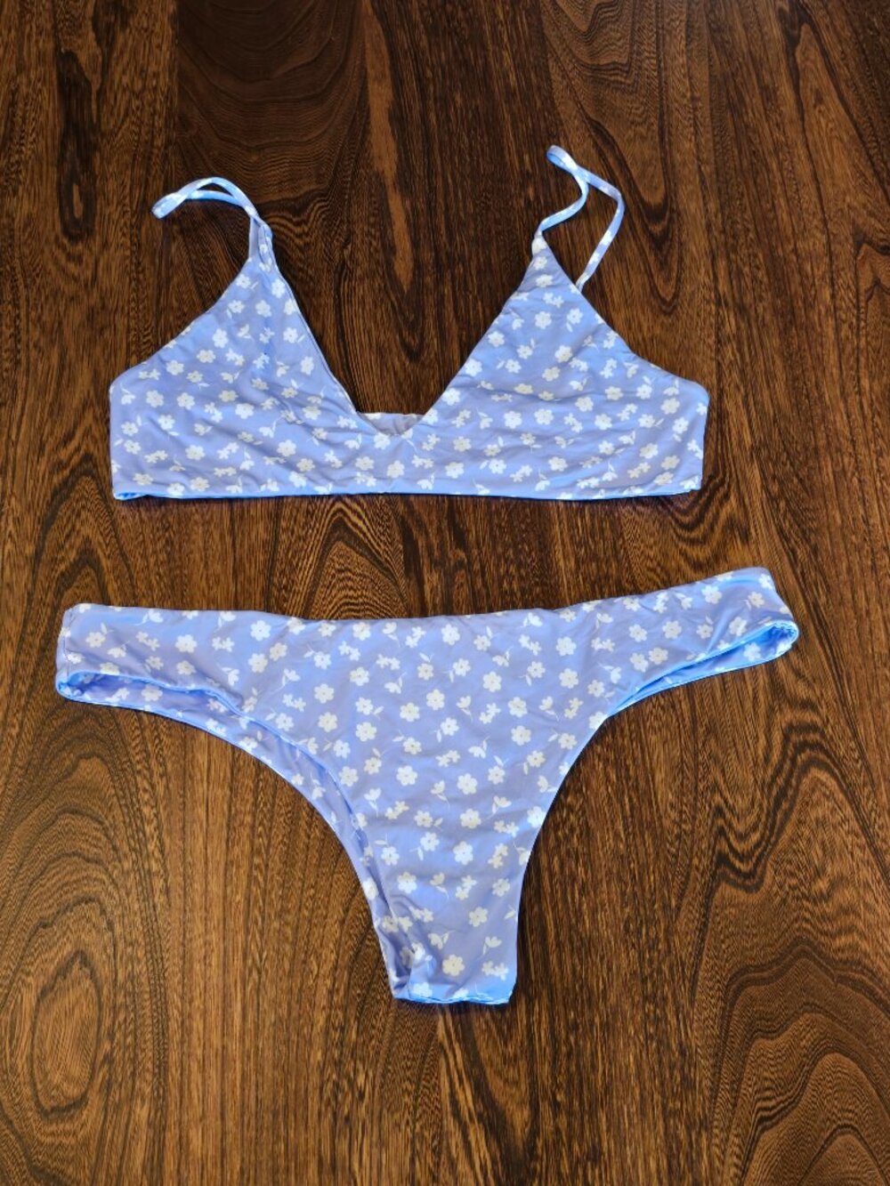 The Mai Everyday Bikini Bottom and Top in the Color Periwinkle in Size L and XL